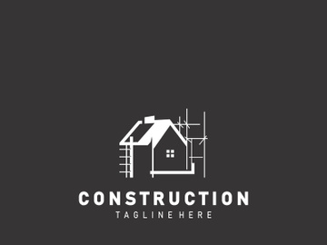 Construction structure line home building and repair logo Design illustration preview picture
