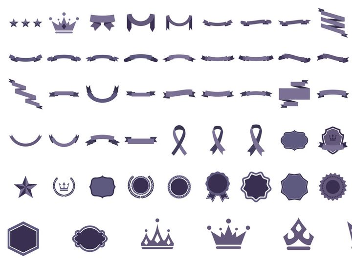 vintage elements geometric shapes label logo set