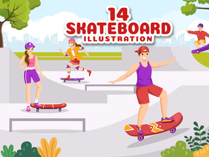 14 Skateboard Sport Illustration