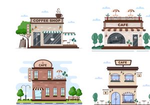19 Cafe or Coffee Shop Illustration
