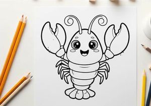 Cute cartoon crab mascot smiling vector illustration
