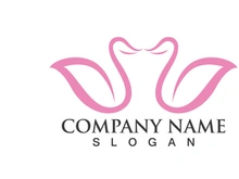 Swan Bird Love Symbol Logo Vector