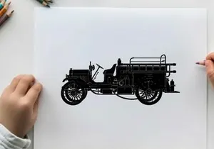 Vintage truck silhouette from early 20th century
