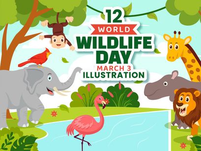 12 World Wildlife Day Illustration