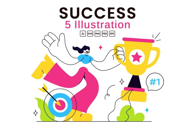 5 Success Vector Illustration