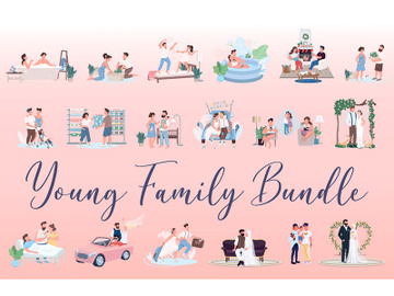 Young family characters bundle preview picture