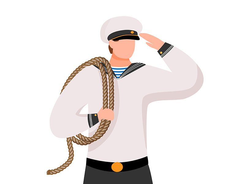 Sailor flat vector illustration