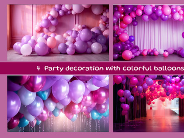 Party decoration with colorful balloons preview picture