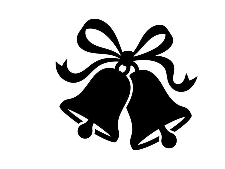 Black Christmas Bell Silhouette for Holiday Decorations and Greetings