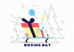 6 Boxing Day Vector Illustration
