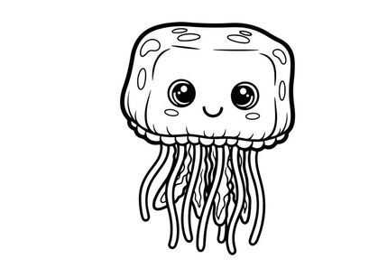 Cute jellyfish smiling underwater vector illustration