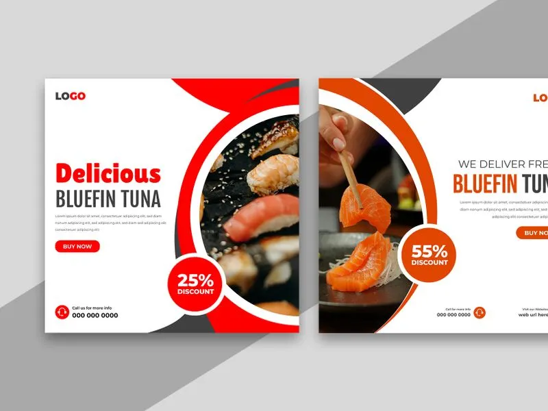 Bluefin Tuna Social Media Post Template