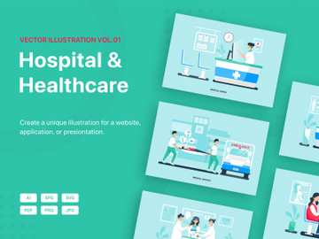 Hospital and Healthcare Vector Scenes_Vol 01 preview picture