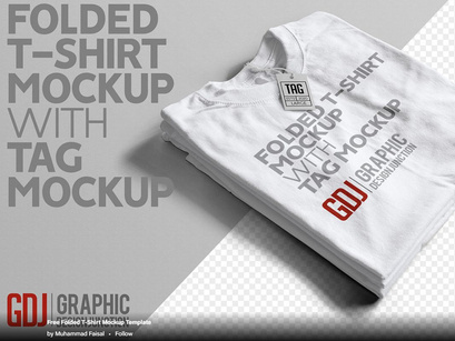 Free Folded T-Shirt Mockup Template