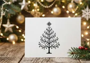 Stylized Christmas Tree with Star Topper for Holiday Celebrations