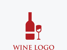 Wine logo design with wine glasses and bottles.Logos for nightclubs, bars and wine shops.