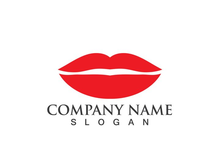 Lips woman logo and symbol vector