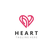 Heart love logo design template, luxury ribbon Valentines day and love stripe logotype