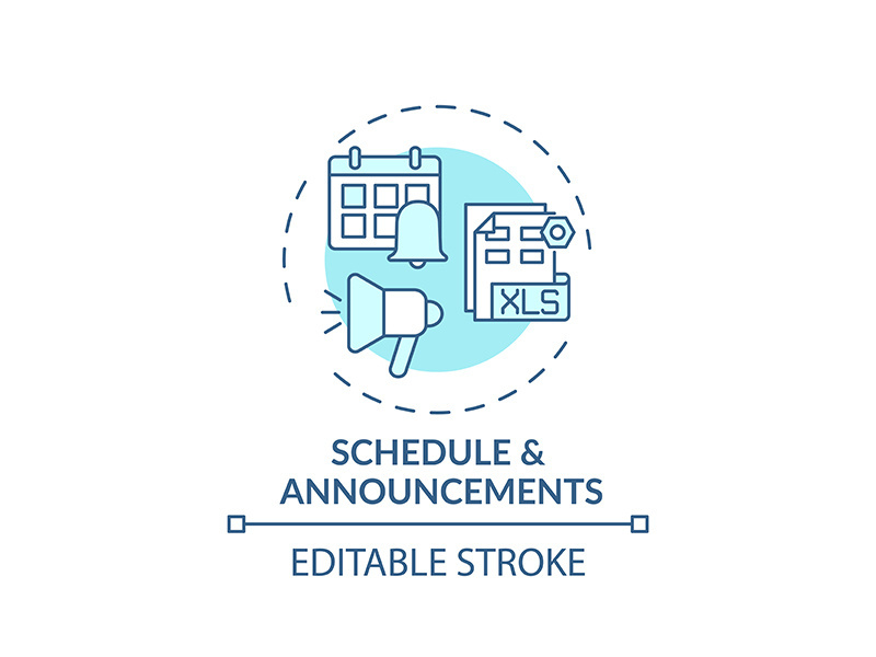 Schedule and announcements concept icon