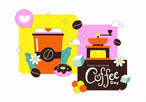10 International Coffee Day Illustration