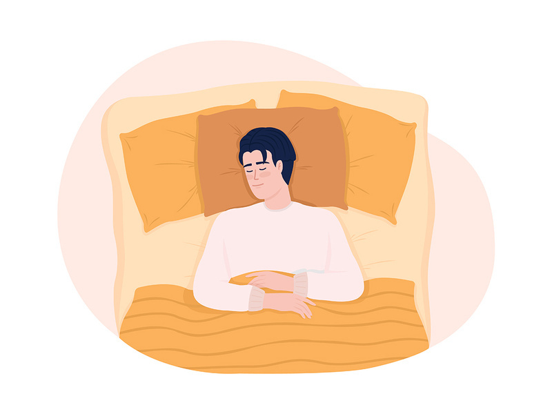 Sleep on back in relaxed position illustration