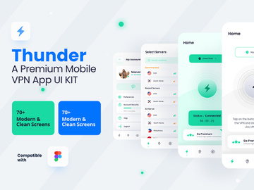 Thunder Mobile VPN App UI Kit preview picture