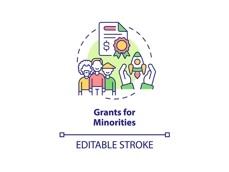 Grants for minorities concept icon