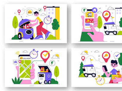 10 Robotic Food Delivery Service Illustration