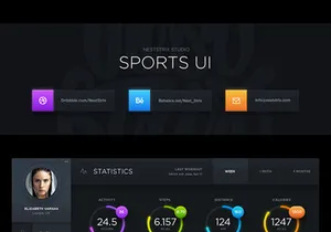 Dark Sports UI - Free PSD