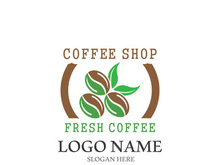 Coffee bean icon vector illustration template