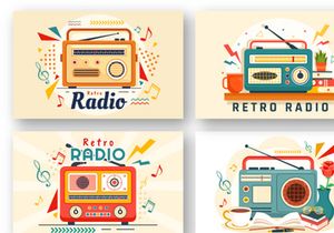 12 Retro Radio Illustration