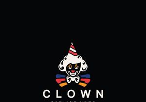 Clown head face logo jester minimalist joker design
