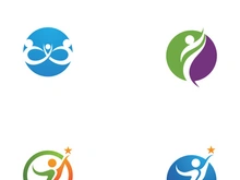 Fun and happy people logo sign illustration vector design