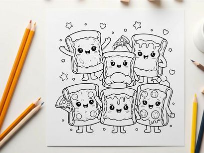 Cute toast bread characters happy vector illustration