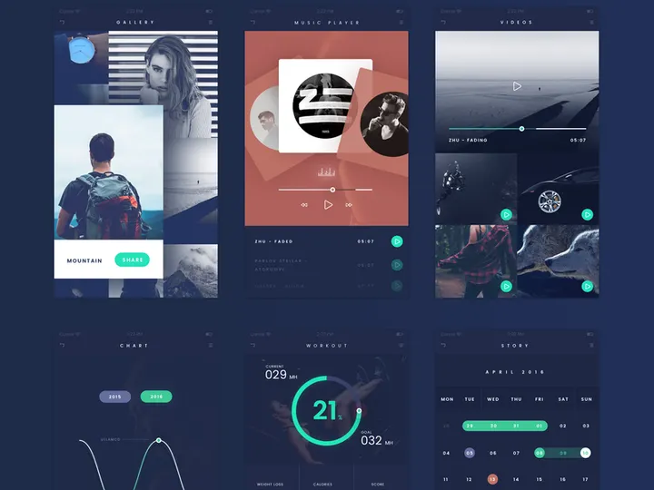 FADE App UI Kit [PSD]