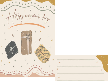10 vectors happy birthday, gift and happy women day card