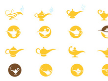 Lamp Magic Jin Aladin  Vector Logo vector