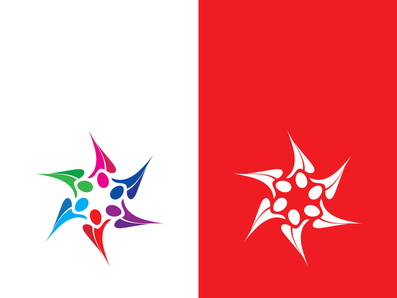 Community, network and social icon design template