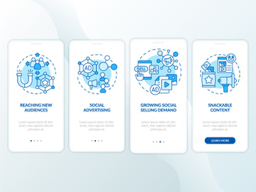 SMM marketing trends blue onboarding mobile app screen preview picture
