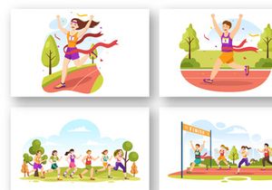 13 Marathon Race Sport Illustration