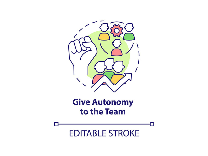 Give autonomy to team concept icon
