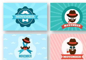 7 Movember Time Vector Illustration