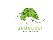 Broccoli Logo Design, Green Vegetable Vector, Broccoli Wallpaper, Vegetable Supermarket Illustration Garden Product Brand