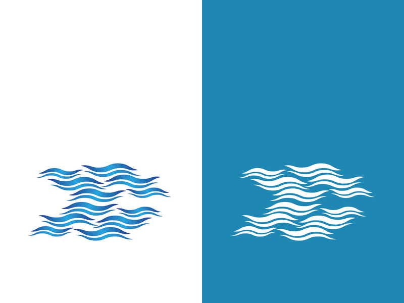 Wave beach vector illustration design logo