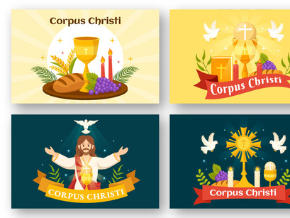 12 Corpus Christi Catholic Religious Illustration