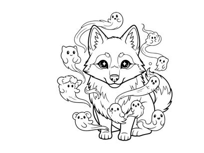 Cute fox with baby animals family vector illustration