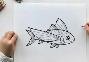 Cute fish swimming underwater vector illustration flat design