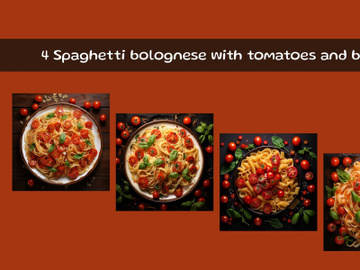 Spaghetti bolognese with tomatoes and basil preview picture