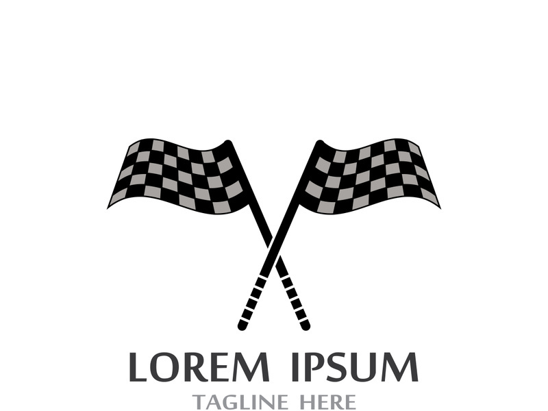 Creative and modern racing flag logo design.