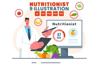 9 Nutritionist Vector Illustration preview picture